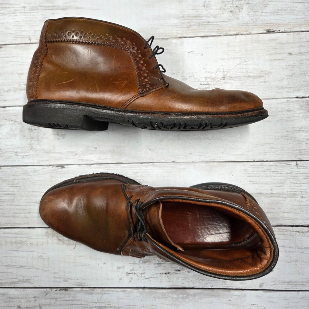 Allen Edmonds Bellevue Chukka Boots Mens 9 B Brown Leather Brogue USA